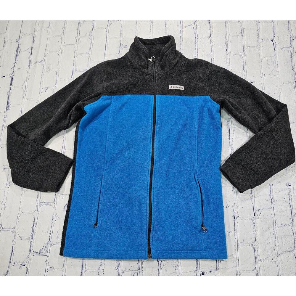 Columbia Steens Mountain Fleece Zip Up Jacket Blue Gray BOYS YOUTH SIZE XL